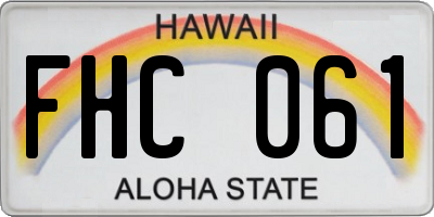 HI license plate FHC061