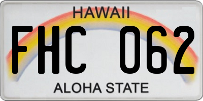 HI license plate FHC062
