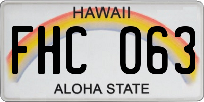 HI license plate FHC063