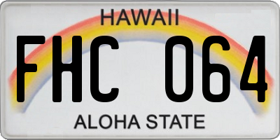 HI license plate FHC064