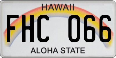 HI license plate FHC066