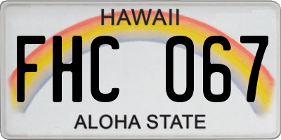 HI license plate FHC067