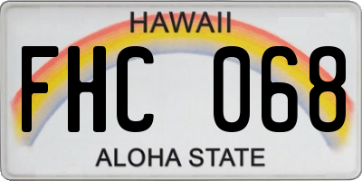 HI license plate FHC068