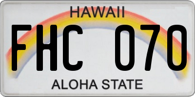 HI license plate FHC070