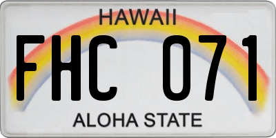 HI license plate FHC071