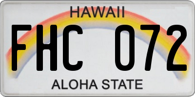 HI license plate FHC072