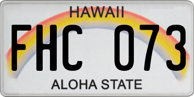 HI license plate FHC073