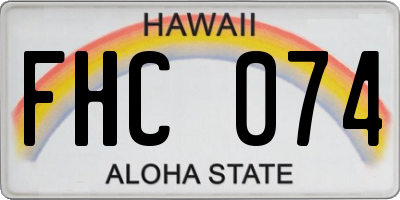 HI license plate FHC074