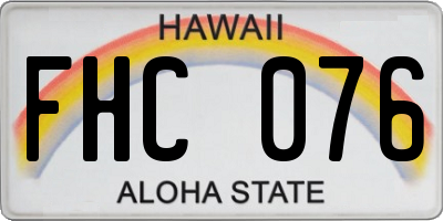 HI license plate FHC076