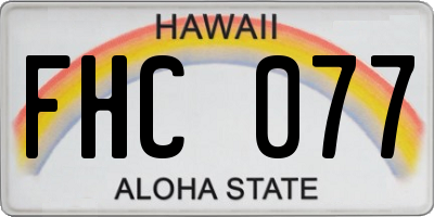 HI license plate FHC077