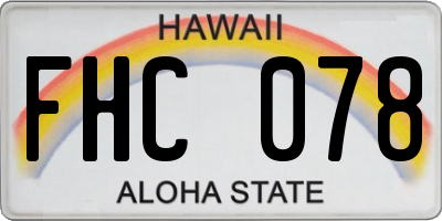HI license plate FHC078
