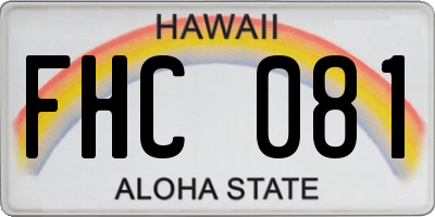 HI license plate FHC081