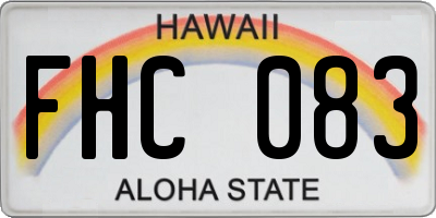 HI license plate FHC083