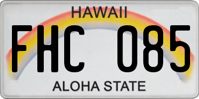 HI license plate FHC085