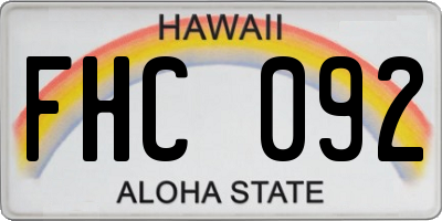 HI license plate FHC092