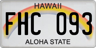 HI license plate FHC093