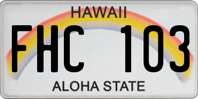 HI license plate FHC103