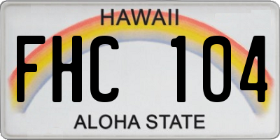 HI license plate FHC104