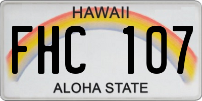 HI license plate FHC107