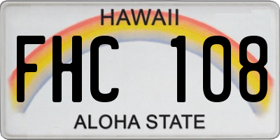 HI license plate FHC108