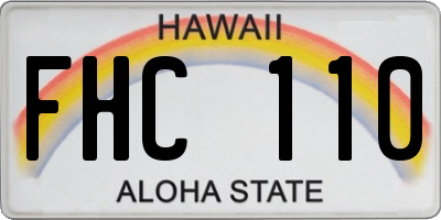 HI license plate FHC110