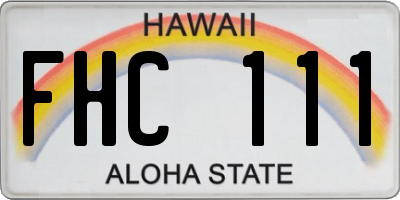 HI license plate FHC111