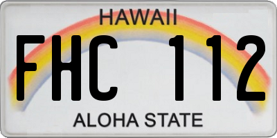 HI license plate FHC112
