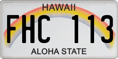 HI license plate FHC113