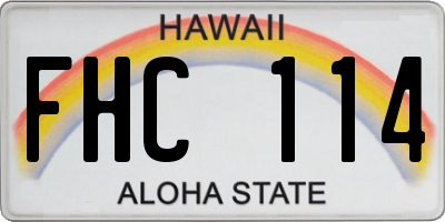 HI license plate FHC114