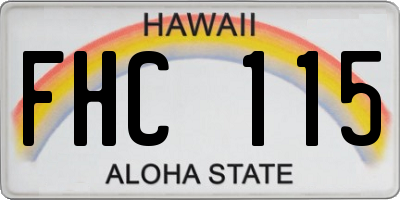 HI license plate FHC115