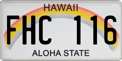 HI license plate FHC116
