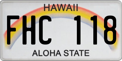 HI license plate FHC118