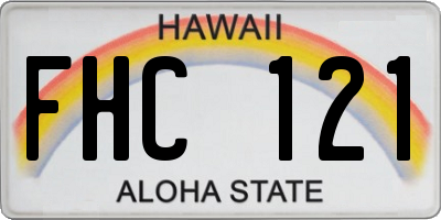 HI license plate FHC121