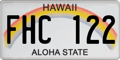 HI license plate FHC122