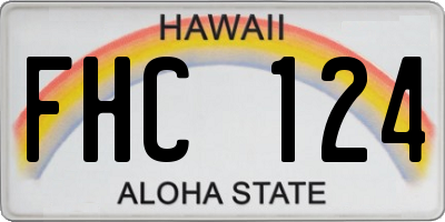 HI license plate FHC124