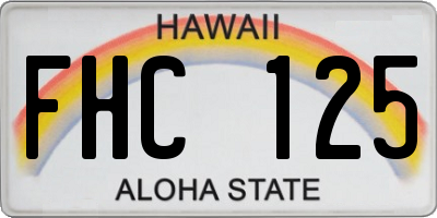 HI license plate FHC125