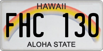 HI license plate FHC130