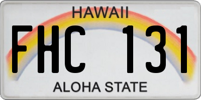 HI license plate FHC131