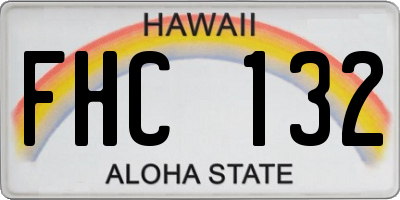 HI license plate FHC132