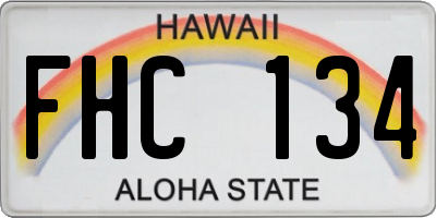 HI license plate FHC134