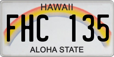 HI license plate FHC135