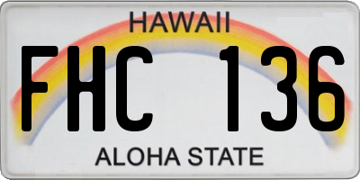 HI license plate FHC136
