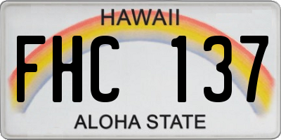 HI license plate FHC137