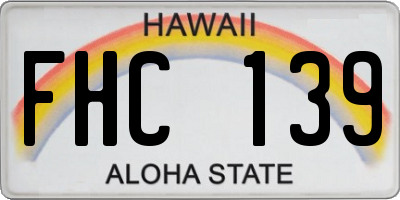 HI license plate FHC139