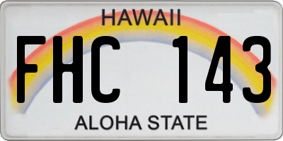 HI license plate FHC143