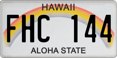 HI license plate FHC144