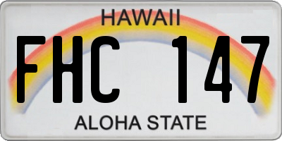 HI license plate FHC147