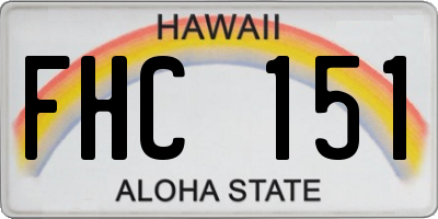 HI license plate FHC151