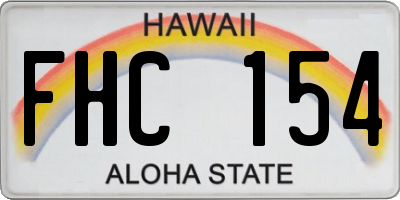 HI license plate FHC154