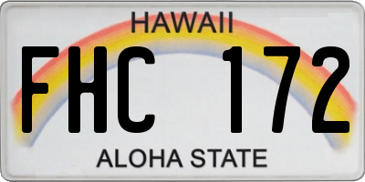 HI license plate FHC172